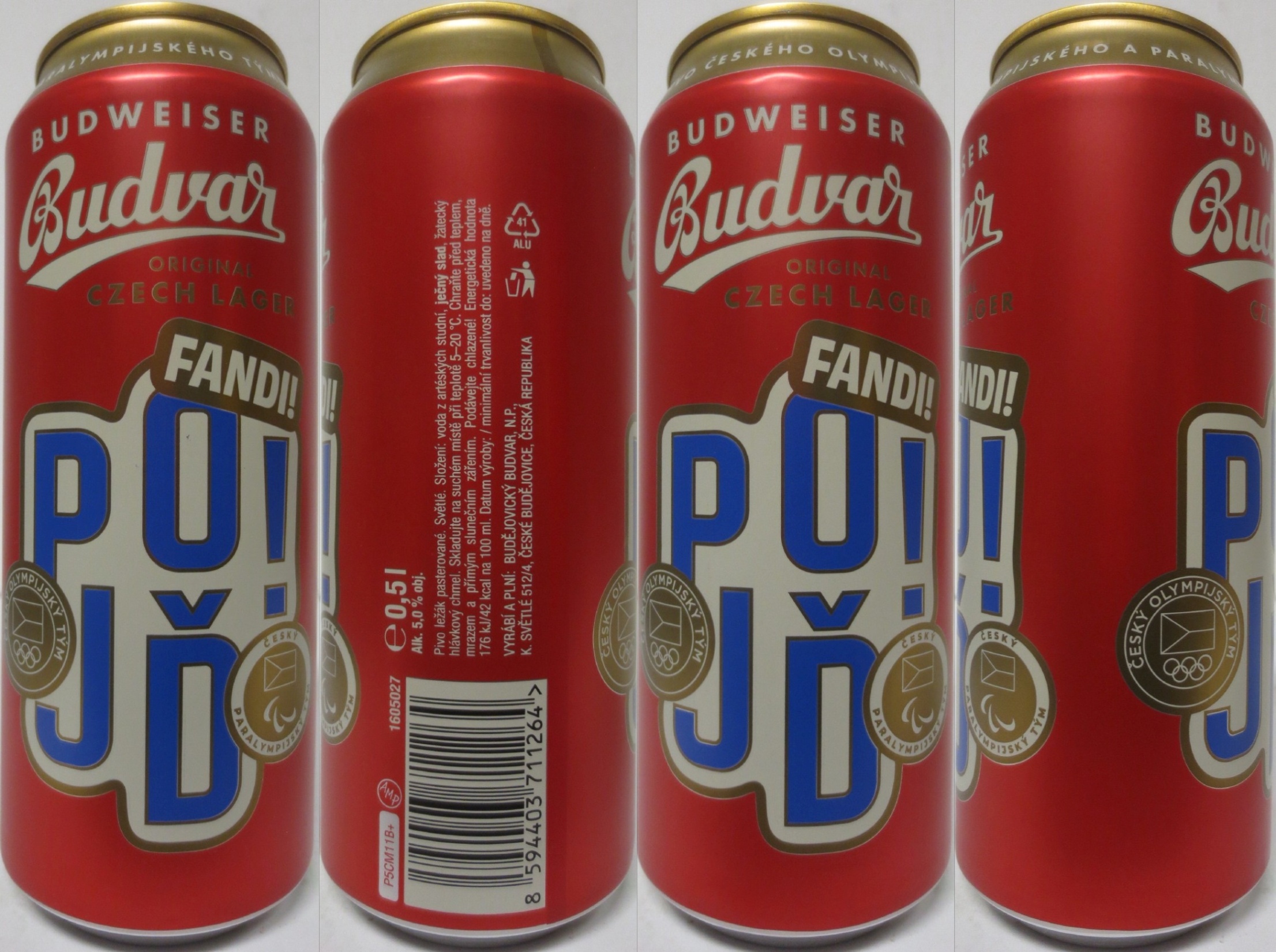 BUDWEISER Budvar ORIGINAL CZECH LAGER POJĎ FANDI! (CZ) (50cl) (B/O) č.1