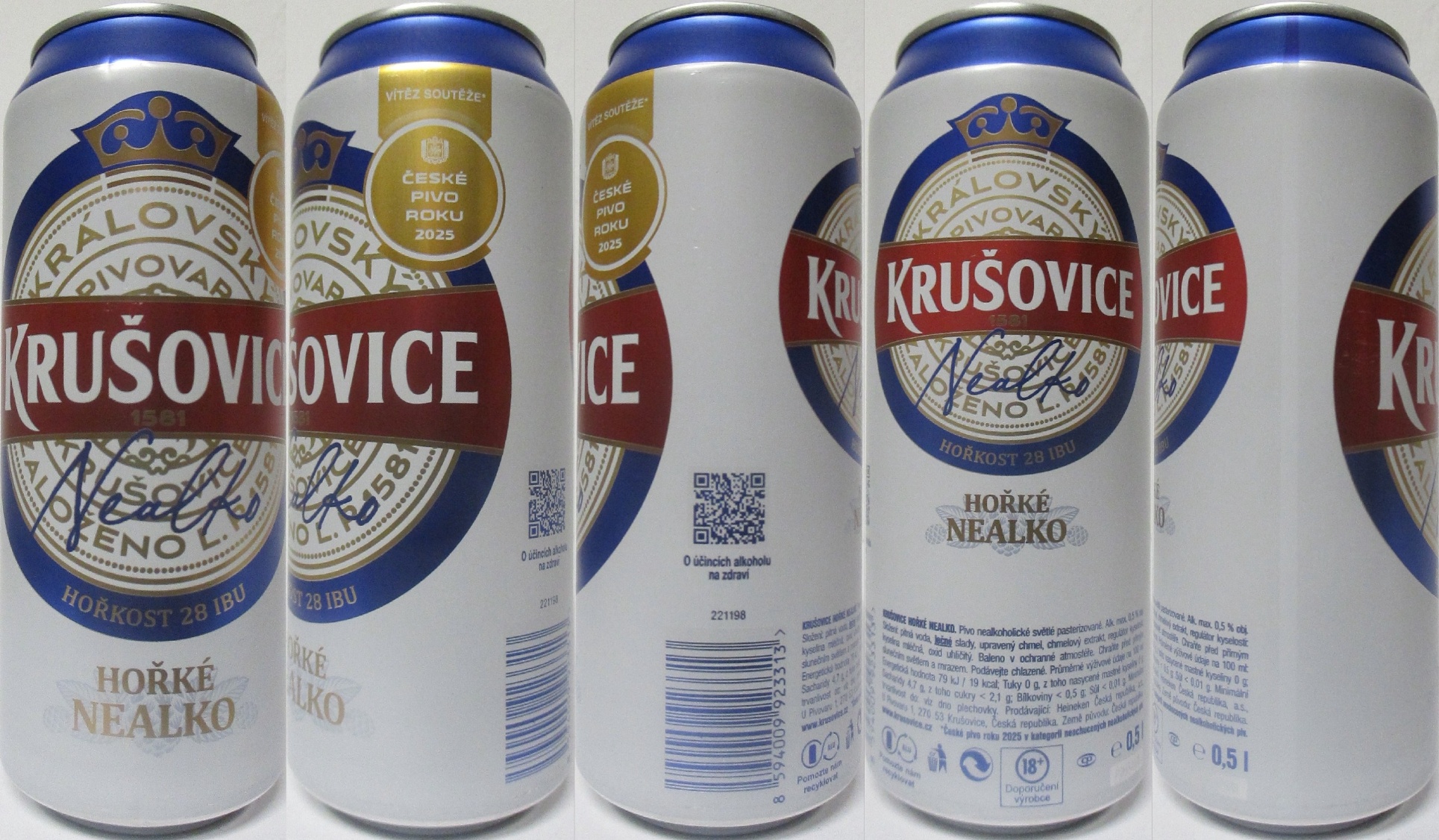 KRUŠOVICE Nealko HOŘKÉ NEALKO ČESKÉ PIVO ROKU 2025 (CZ) (50cl) (B/O) č.1 
