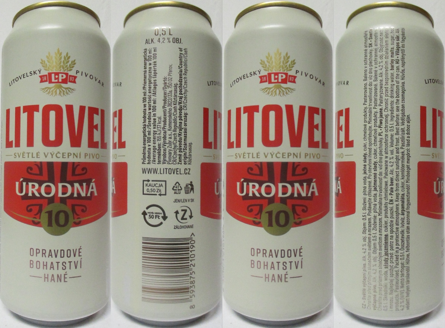 LITOVEL SVĚTLÉ VÝČEPNÍ PIVO ÚRODNÁ 10 OPRAVDOVÉ BOHATSTVÍ HANÉ (CZ) (50cl) (B/O) č.1