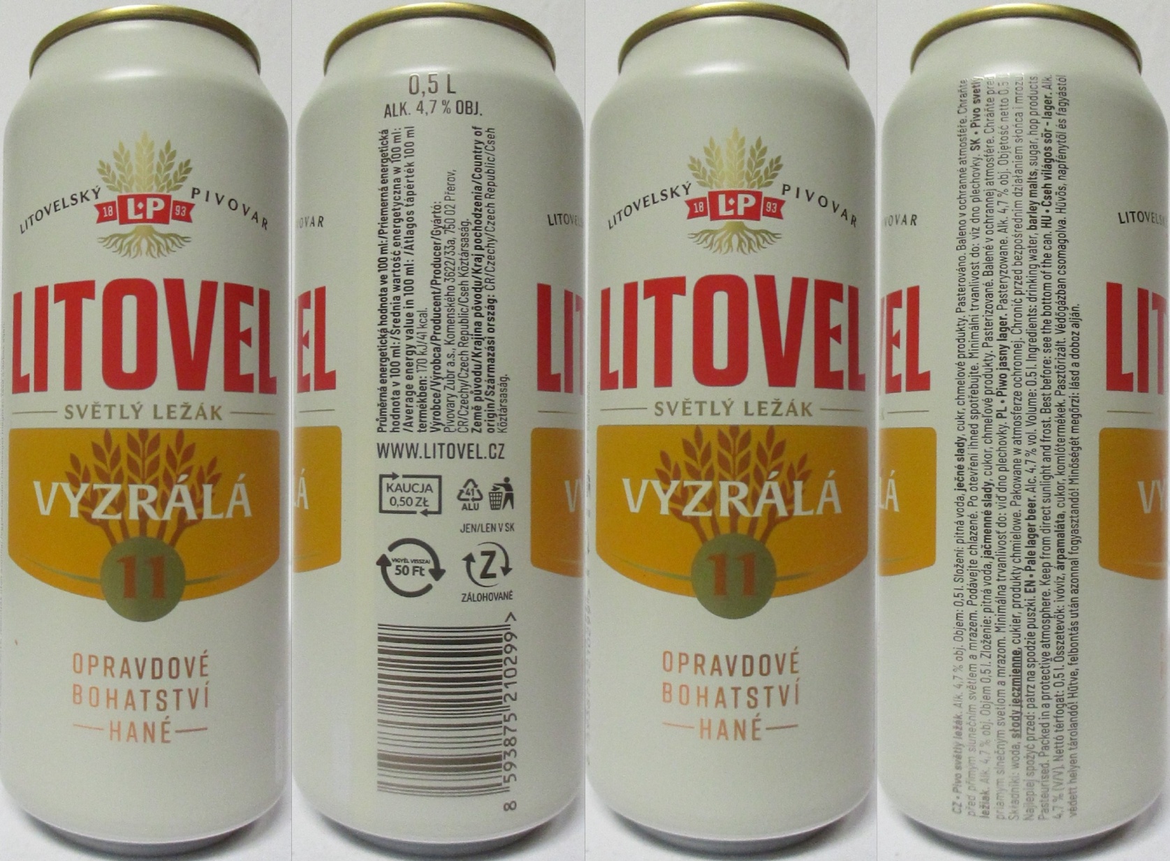 LITOVEL SVĚTLÝ LEŽÁK  VYZRÁLÁ 11 OPRAVDOVÉ BOHATSTVÍ HANÉ (CZ) (50cl) (B/O) č.1