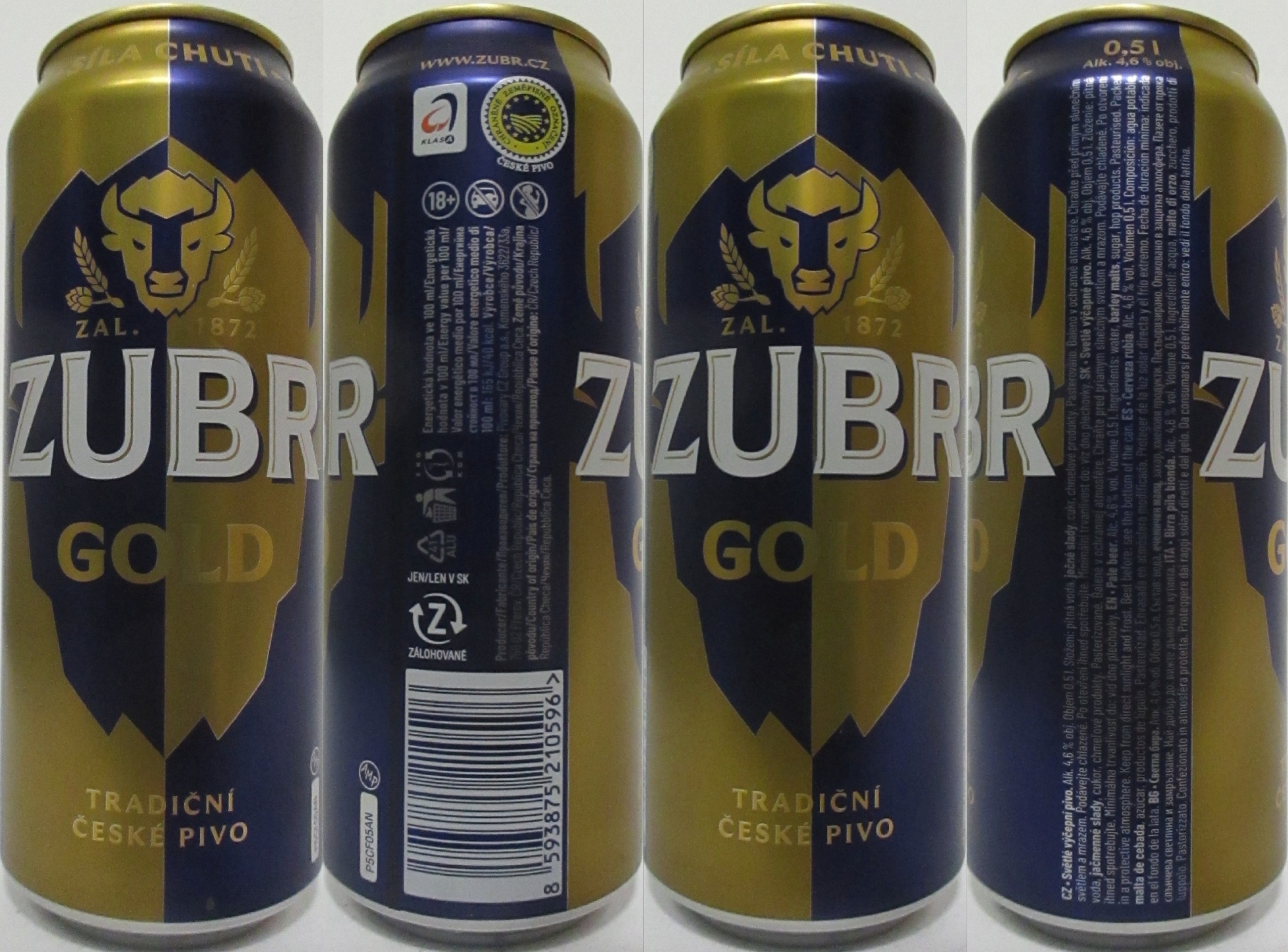 ZUBR GOLD TRADIČNÍ ČESKÉ PIVO (CZ) (50cl) (B/O) č.1 