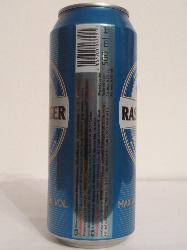 RASTINGER FREE ALCOHOL FREE BEER 50cl (B/O)
