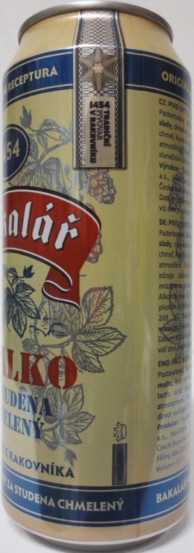 Bakalář NEALKO ZA STUDENA CHMELENÝ (50cl) (B/O) č.1