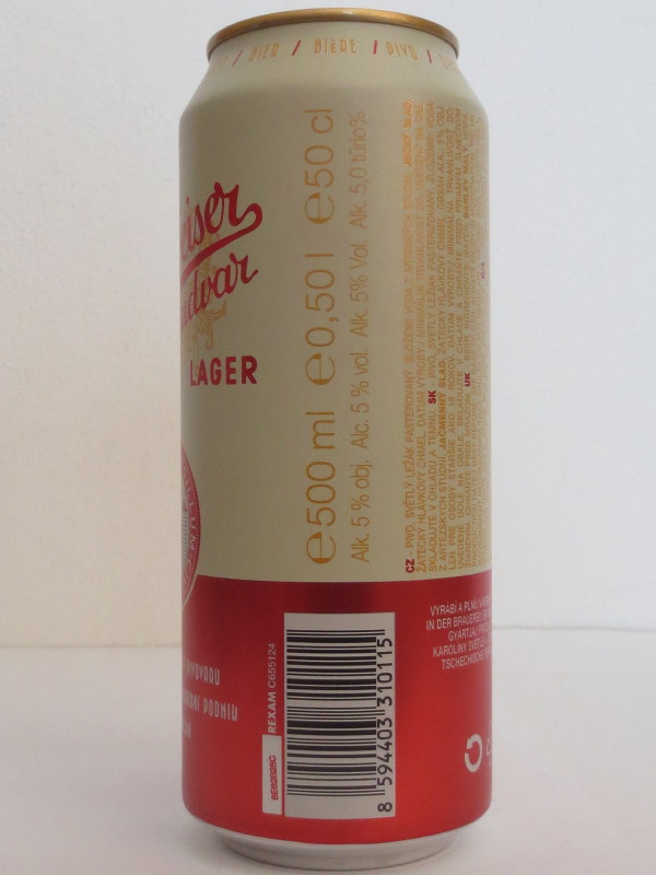 ORIGINAL Budweiser Budvar LAGER (50cl) č.1