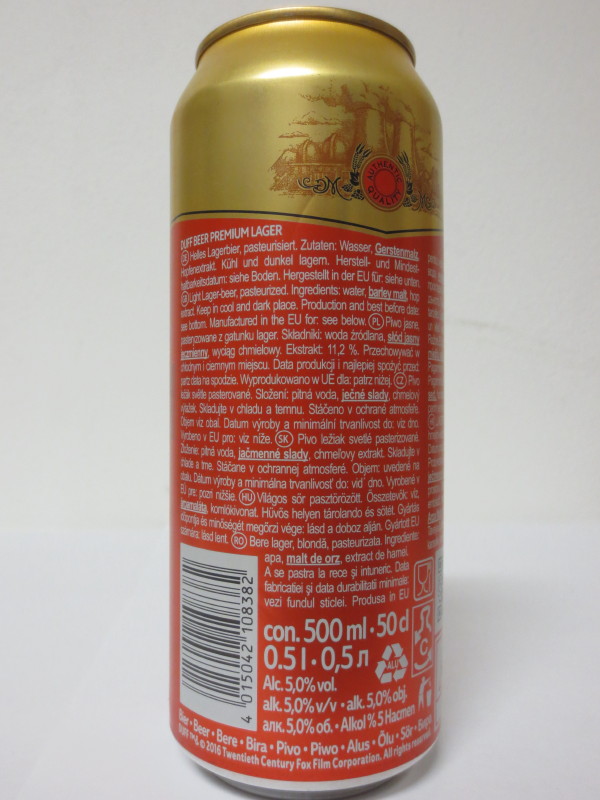 Duff BEER PREMIUM LAGER (50cl)