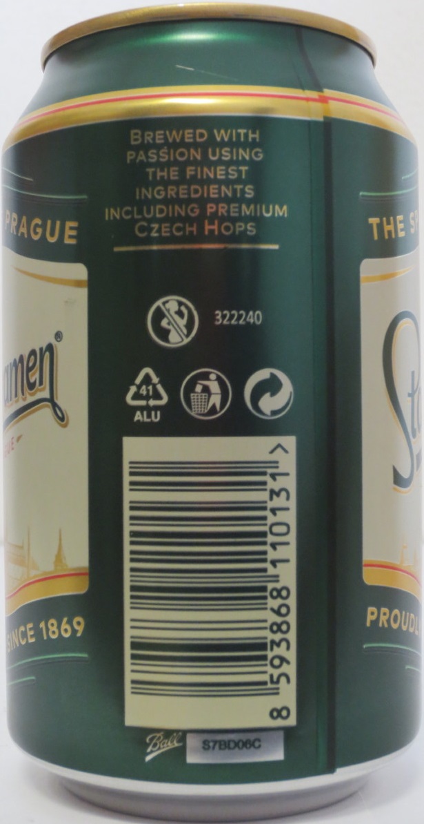 Staropramen EST. IN PRAGUE THE SPIRIT OF PRAGUE PROUDLY BREWED SINCE 1869 (33cl) (B/O) Nr.1 