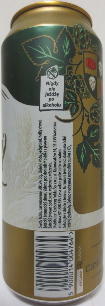 Žatecký světlý LEŽÁK 100% ŽATECKÉHO AROMATICKÉHO CHMELE (50cl) (T/O) č.1