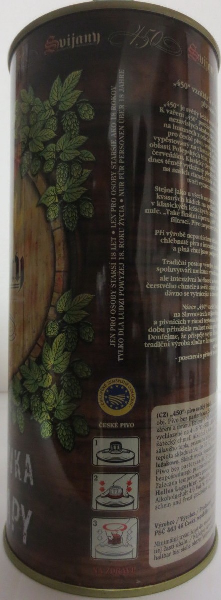 Svijany 450 - Premiový ležák - 1564 - PLECHOVKA nejen PRO CHLAPY (200cl) č.1