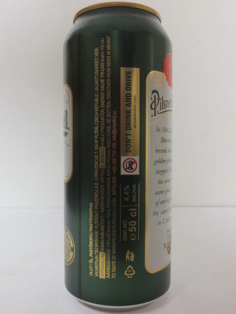 Pilsner Urquell BREWED IN PLZEŇ,CZECH THE ORIGINAL PILSNER IMPORTED (50cl) (B/O)