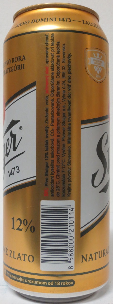 Steiger 1473 12% ČISTĚ PRÍRODÉ ZLATO (50cl) (B/O) č.2