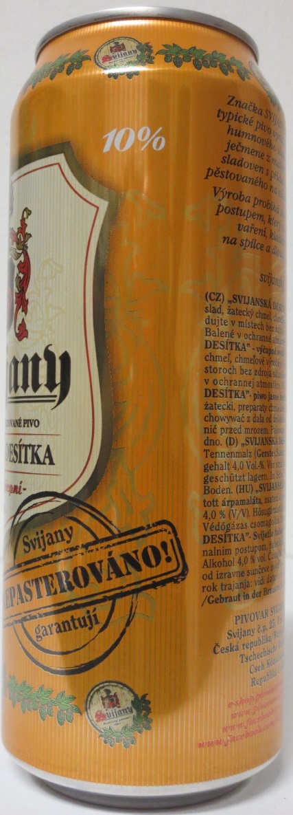 Svijany SVIJANSKÁ DESÍTKA -světlé výčepní- (50cl) (B/O) lesklá verze