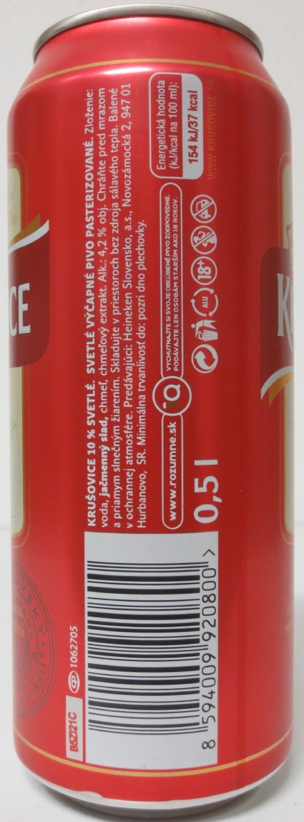 KRUŠOVICE 10% ZE ŽATECKÉHO CHMELE (50cl) (B/O) č.2
