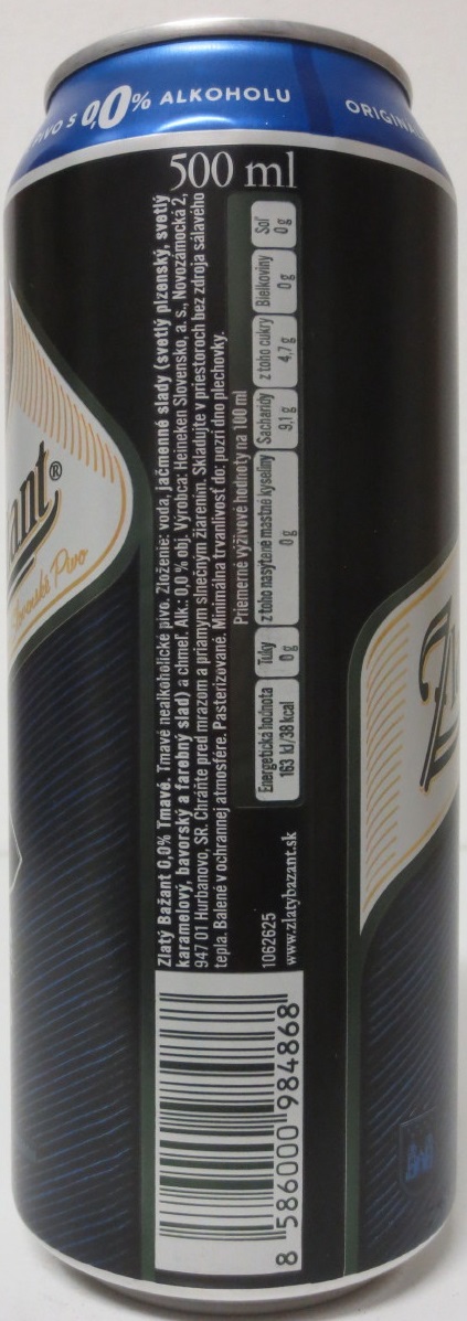 Zlatý Bažant 0,0% ALK. OBJ. TMAVÉ (50cl) (B/O)