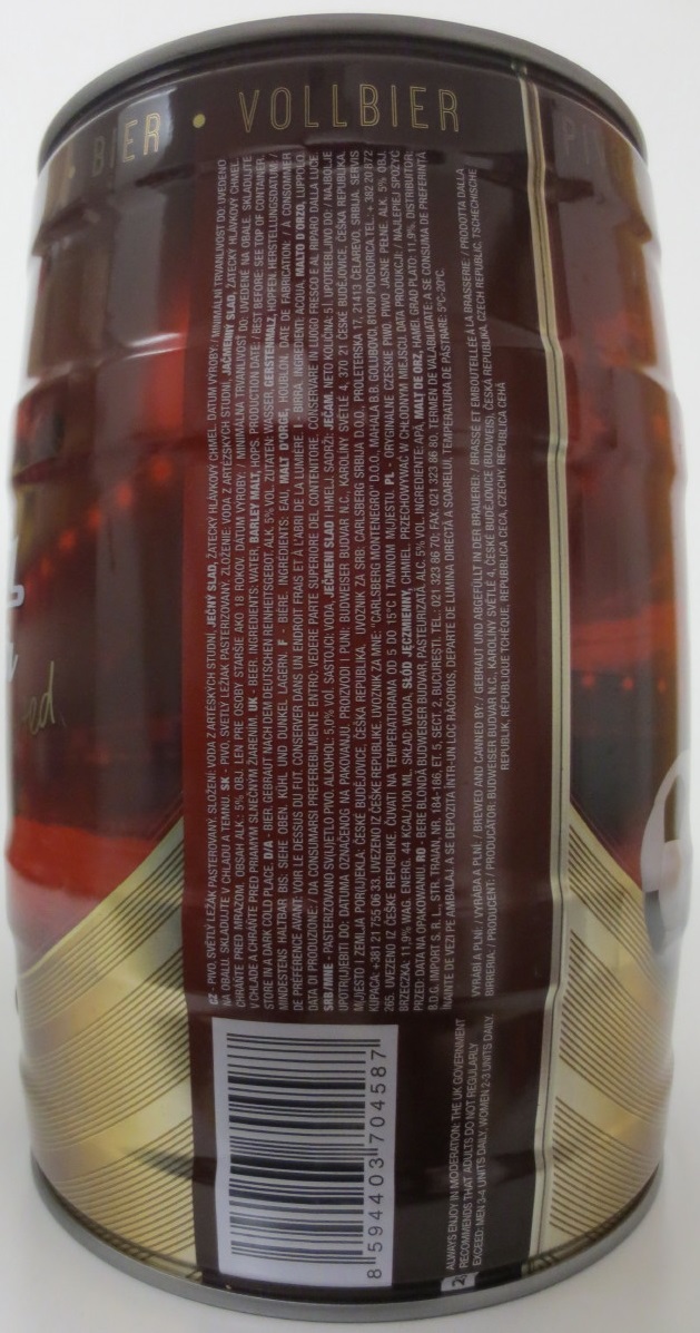 Budweiser Budvar Czech Imported Lager (5L) č.6 - FOTBAL