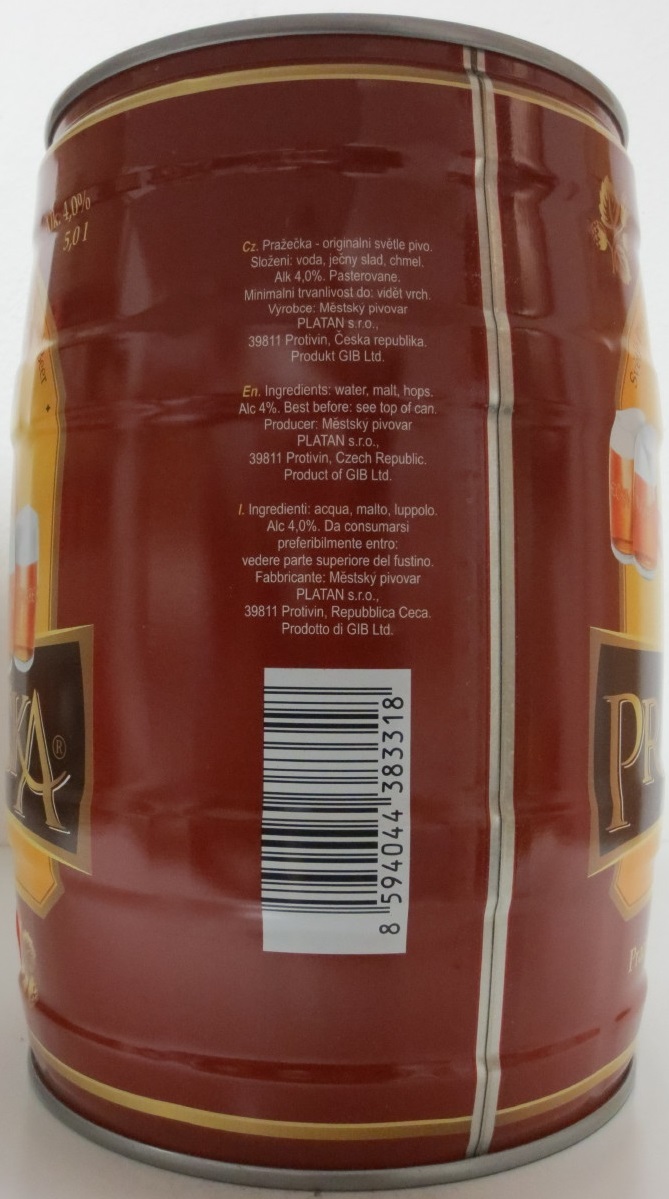 PRAŽEČKA Brewed in Czech Republic (PLATAN) č.2
