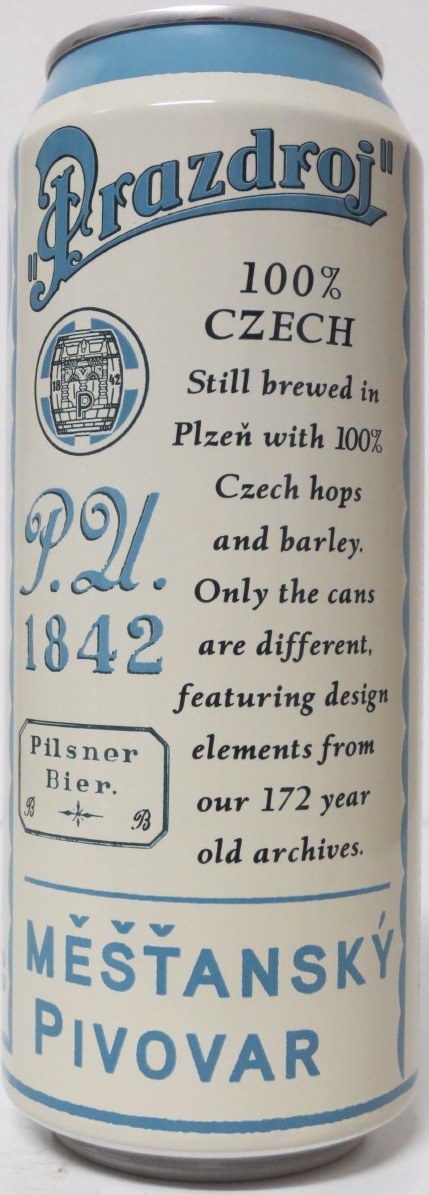 Prazdroj MĚŠŤANSKÝ PIVOVAR PLZEŇ. (50cl)
