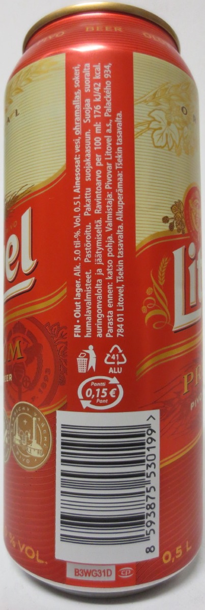 Litovel PREMIUM PALE LAGER BEER (50cl) (B/O)