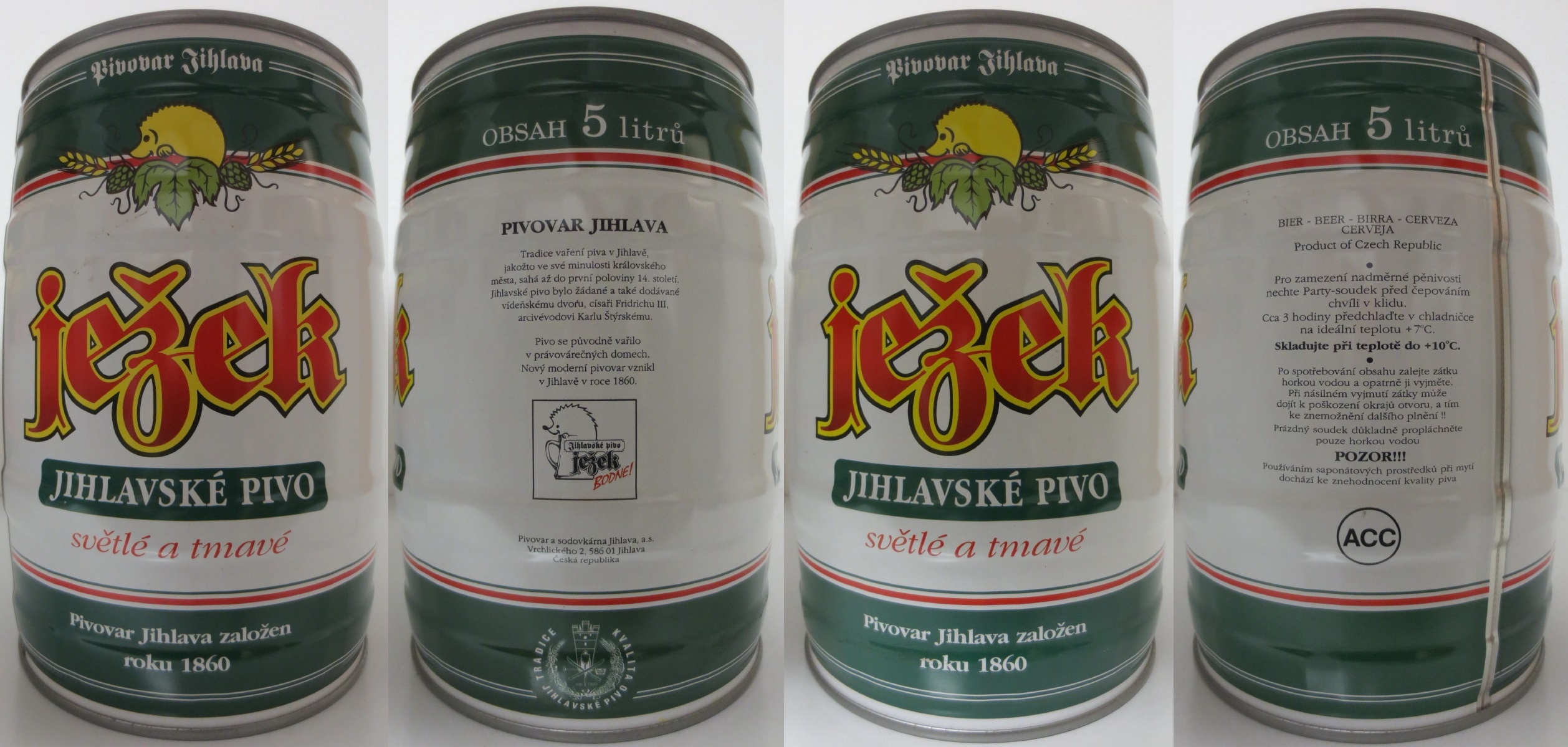 ježek JIHLAVSKÉ pivo světlé a tmavé (5L) č.1