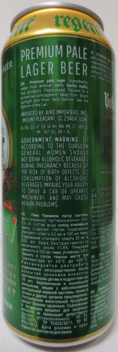 TRADITIONAL CZECH BEER Bohemia regent (50cl) (B/O) č.1