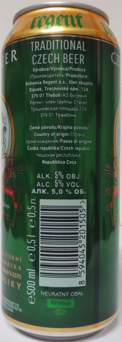 CZECH BEER Bohemia regent (50cl) (B/O) č.1