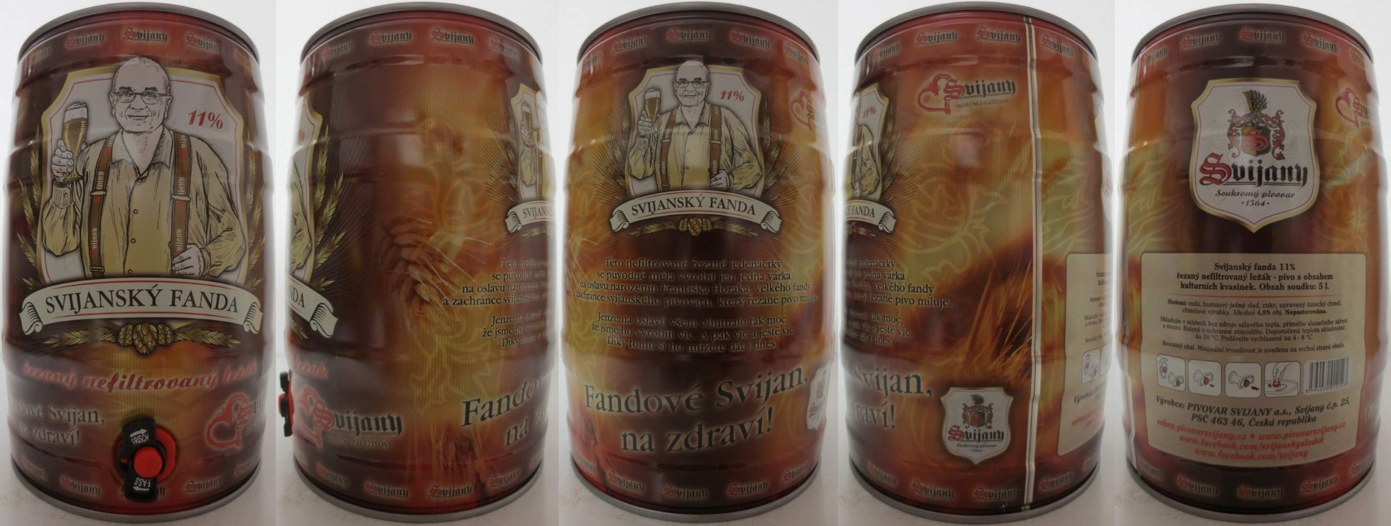 Svijany SVIJANSKÝ FANDA řezaný nefiltrovaný ležák (5L) č.1