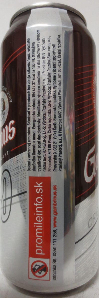 150 Gambrinus ORIGINÁL 10 (50cl) (B/O) 
