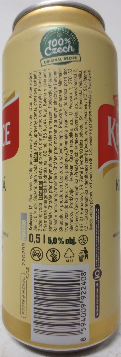KRUŠOVICE KRÁLOVSKÝ PIVOVAR KRÁLOVSKÁ 12 (50cl) (B/O) č.2