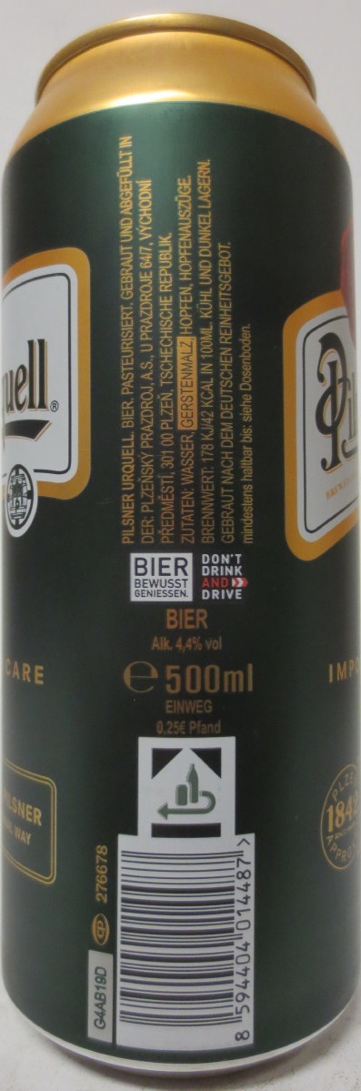Pilsner Urquell IMPORTET WITH CARE (50cl) (B/O)