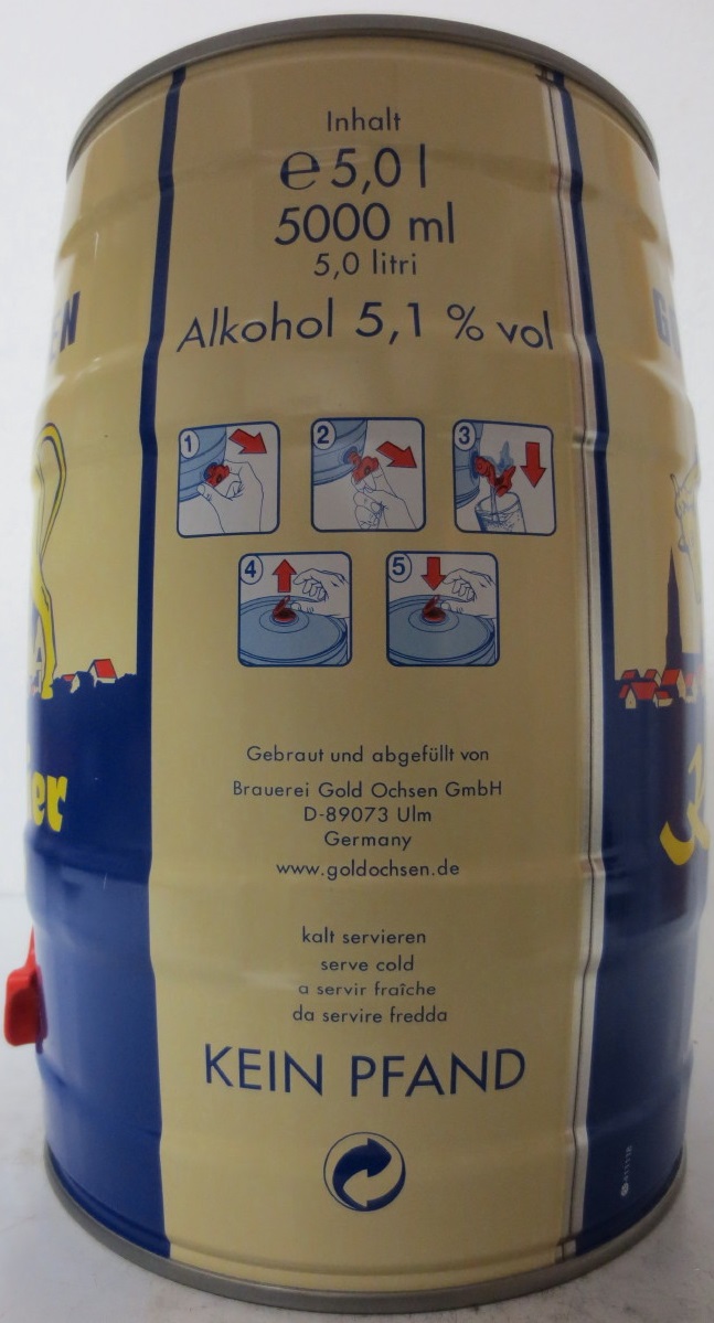 ULMER GOLD OCHSEN Kellerbier naturtrüb (5L) Nr.1