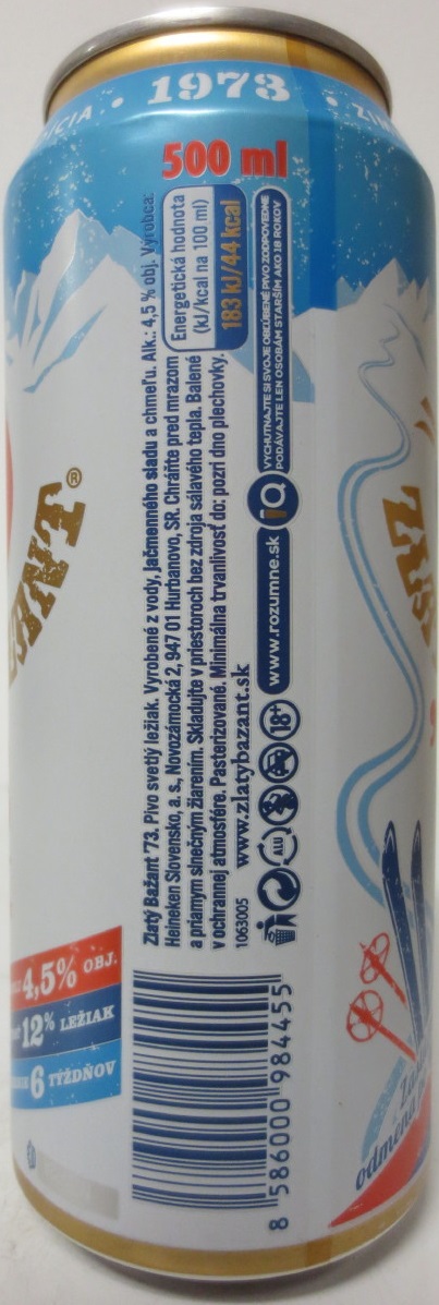 ZLATÝ BAŽANT 73 PREMIUM CZECHOSLOVAK BEER (50cl) (B/O)