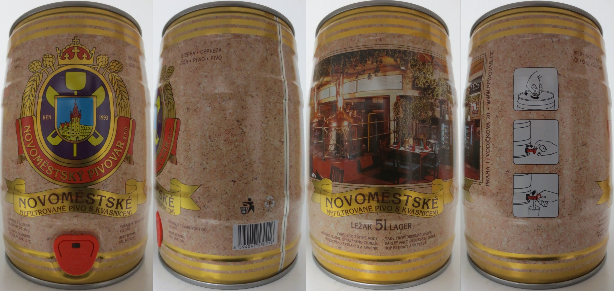 NOVOMĚSTSKÉ NEFILTROVANÉ PIVO S KVASNICEMI (5L) č.1 