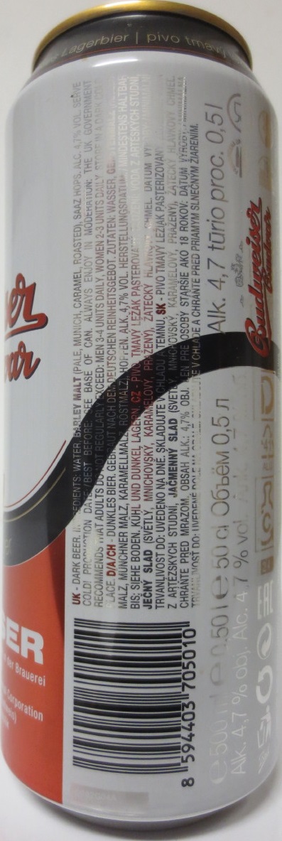 Budweiser Budvar B:DARK Czech Dark Lager (50cl) (B/O) č.4