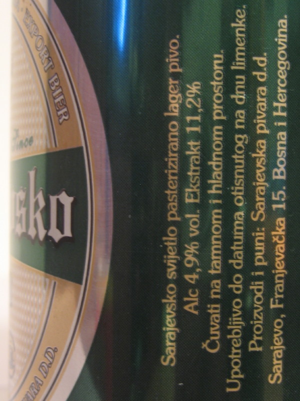 BOSNIA AND HERCEGOVINA-Sarajevo beer