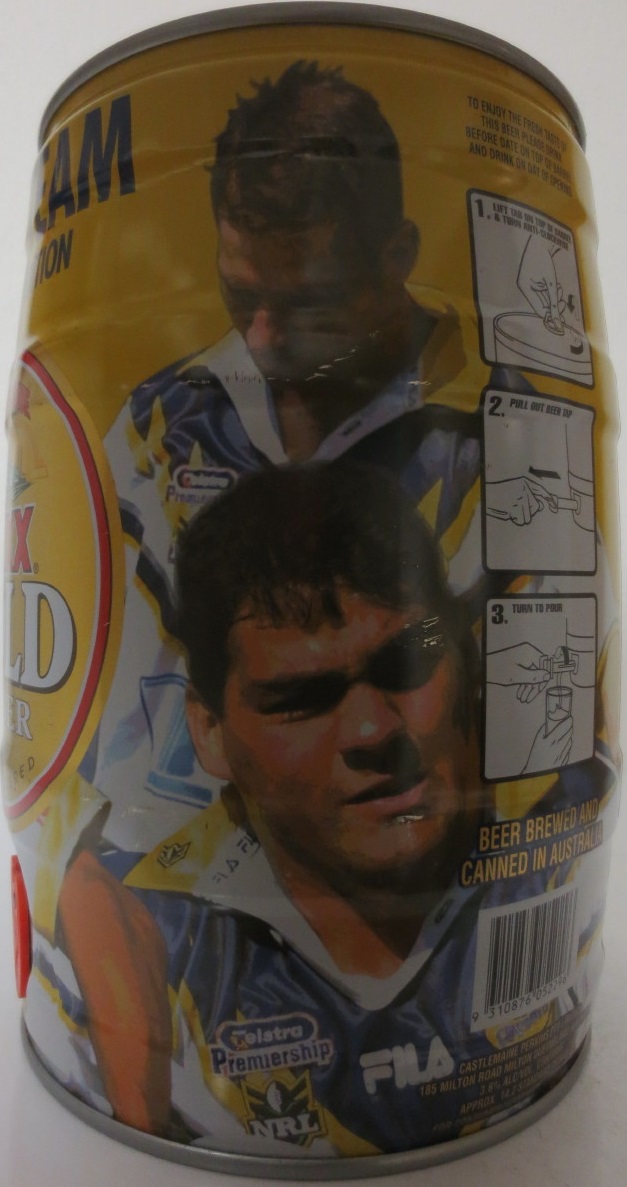 CASTLEMAIN XXXX GOLD LAGER 5 Litres OUR TEAM LIMITED EDITION (5L) Nr.1