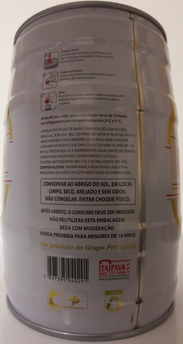 ITAIPAVA CERVEJA PILSEN (5LNr.2