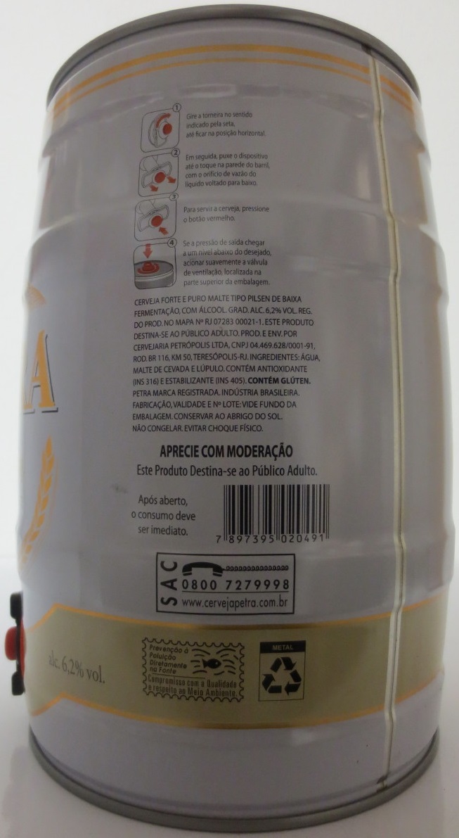 PETRA Aurum CERVEJA PURO MALTE TIPO PILSEN PREMIUM (5L) Nr.1