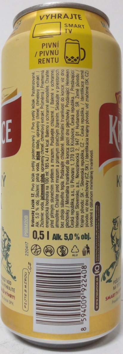 KRUŠOVICE KRÁLOVSKÝ PIVOVAR KRÁLOVSKÝ LEŽÁK 12 (50cl) (B/O)