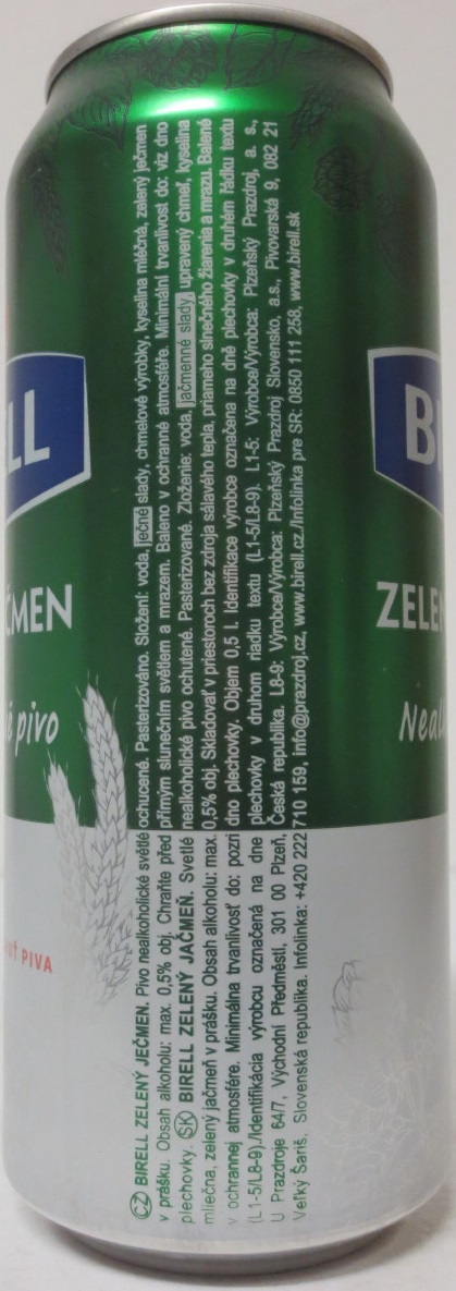 BIRELL ZELENÝ JEČMEN Nealkoholické pivo (50cl) (B/O) č.1