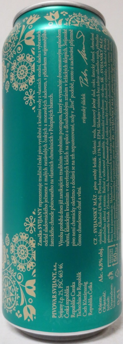 Svijany SVIJANSKÝ MÁZ Veselé Velikonoce (50cl) (B/O) zelené