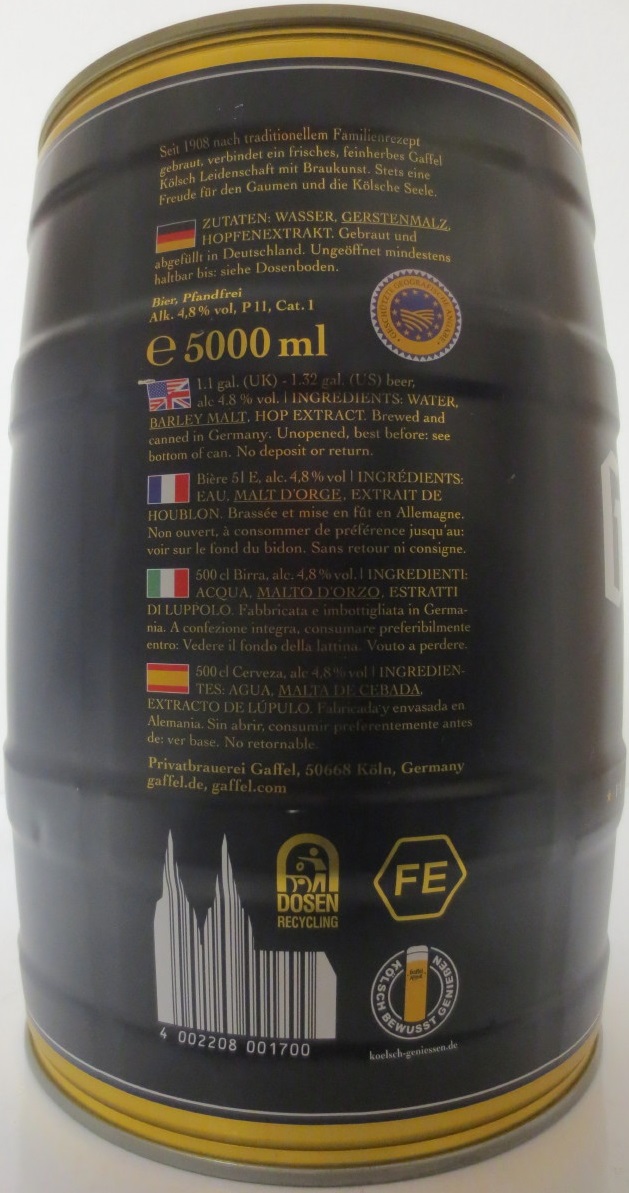 Gaffel kölsch FEINHERBER GESCHMACK (5L) Nr.2