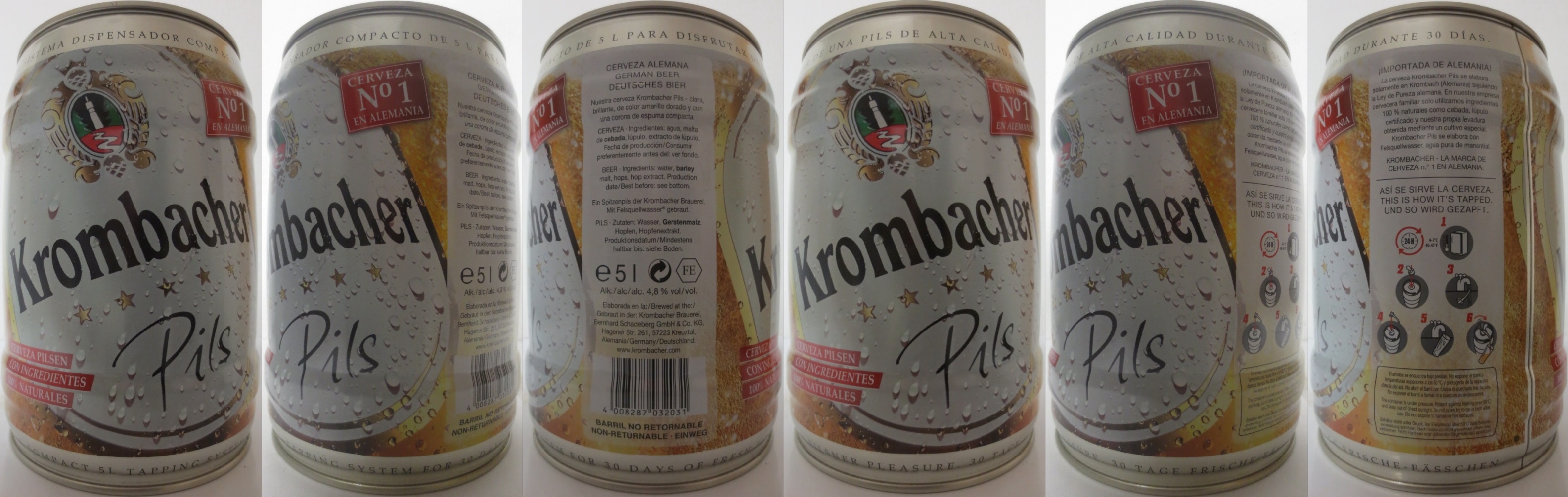 Krombacher Pils CERVEZA No.1 EN ALEMANIA (5L) Nr.1  