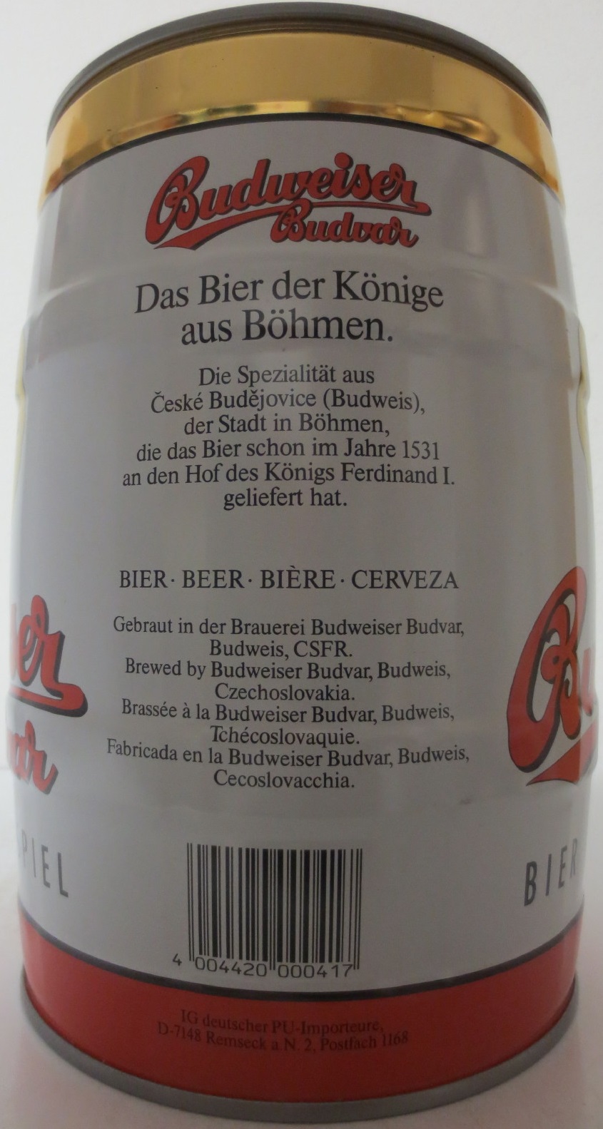 Budweiser Budvar BIER OHNE BEISPIEL (ČSSR) č.1 
