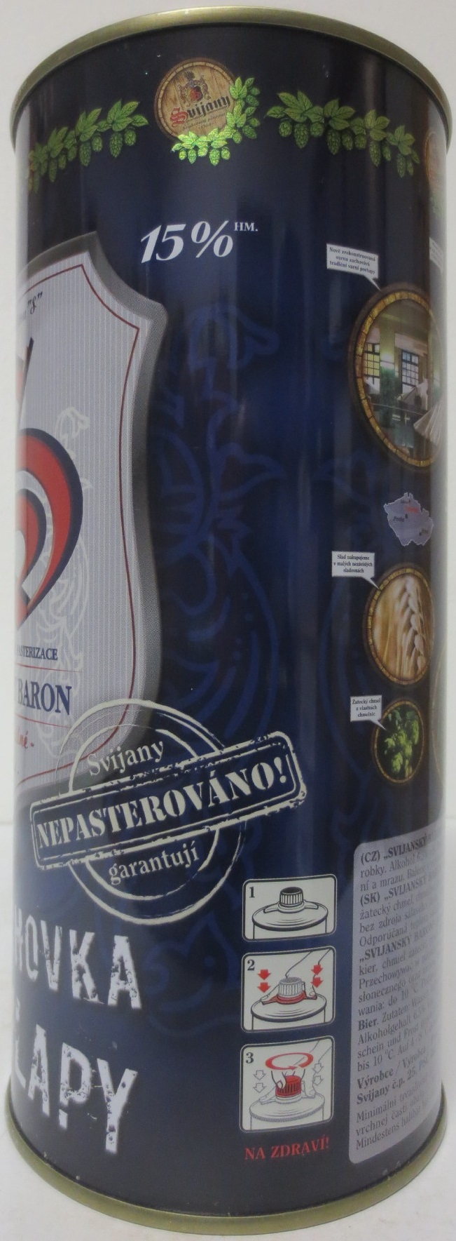 Svijany SVIJANSKÝ BARON Světlé silné 1564 PLECHOVKA nejen PRO CHLAPY (200cl) č.1 