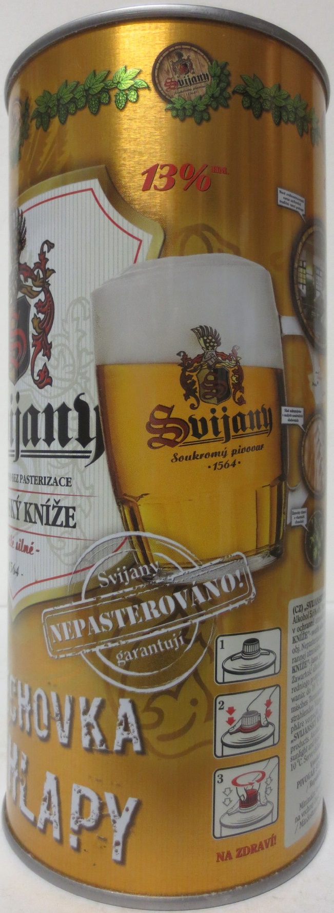 Svijany SVIJANSKÝ KNÍŽE Světlé silné PLECHOVKA PRO CHLAPY (200cl) č.2 