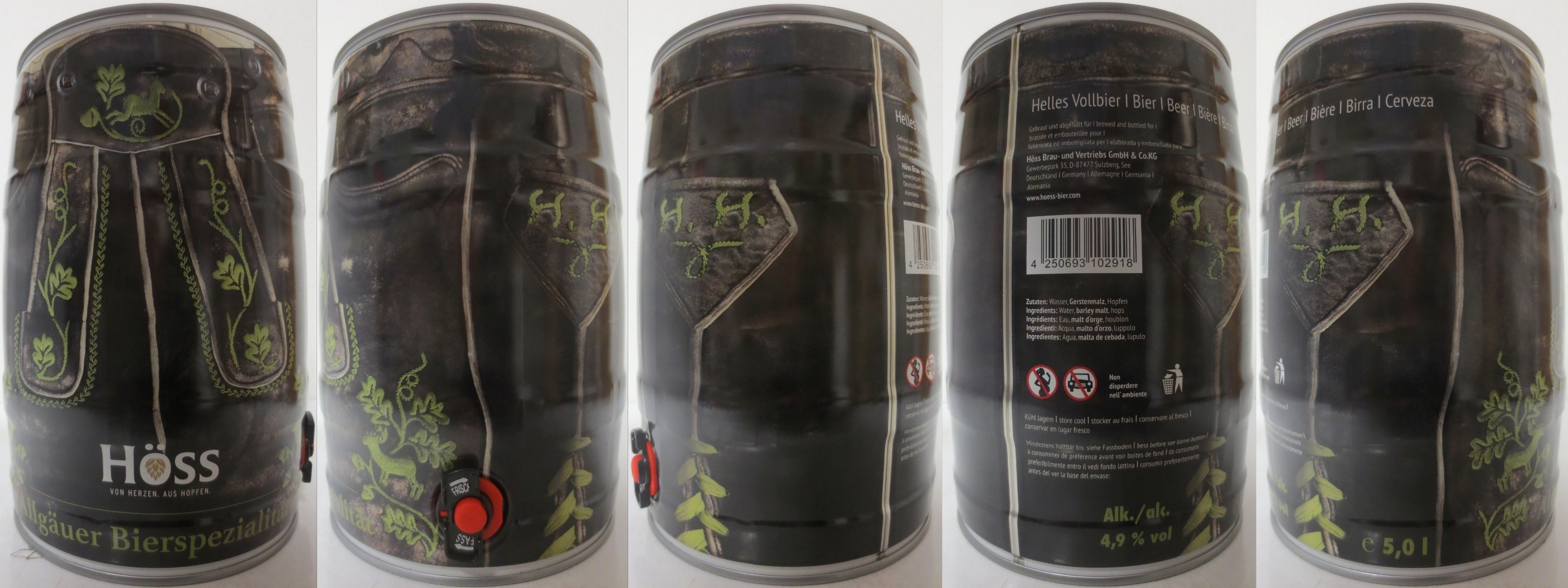 Höss VOR HERZEN. AUS HOPFEN. Allgäuer Bierspezialitat (5L) Nr.1