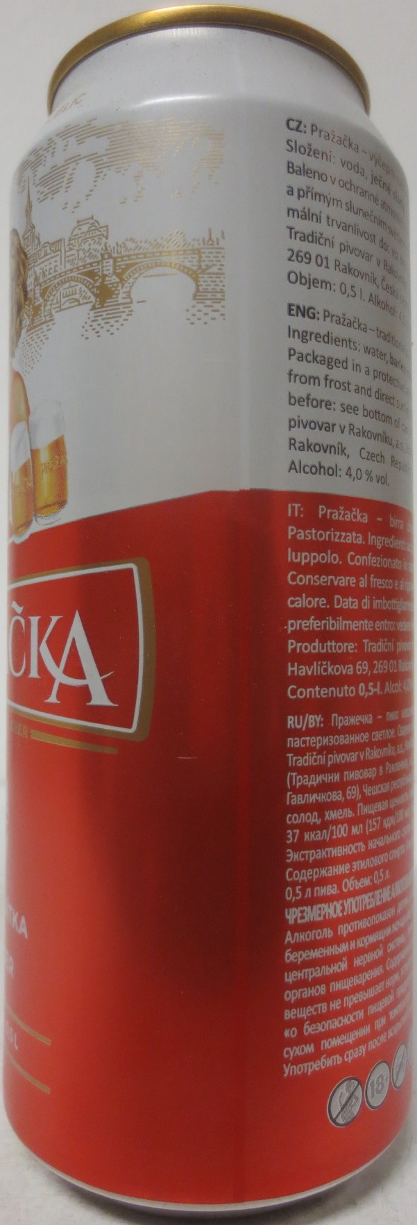 PRAŽAČKA SVĚTLÁ DESÍTKA PALE LAGER (50cl) (B/O) 
