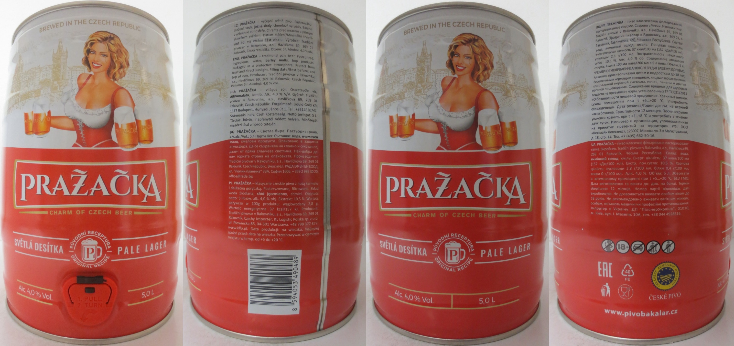 PRAŽAČKA SVĚTLÁ DESÍTKA PALE LAGER (5L) č.1