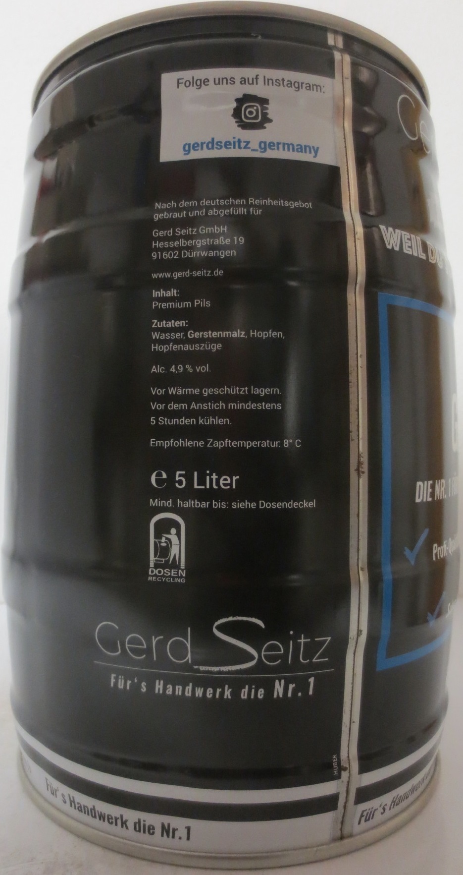 Gerd Seitz FEIERABENDBIER SEIT 1992 (5L) Nr.1