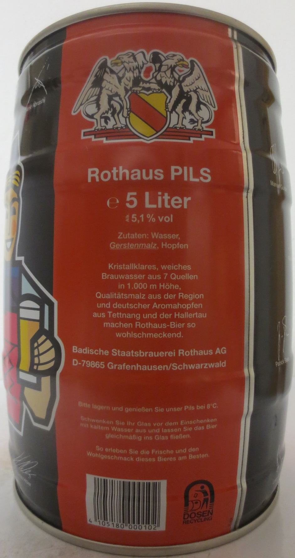 Rothaus PILS unser Stadionbier für Euch zu Hause (5L) Nr.1