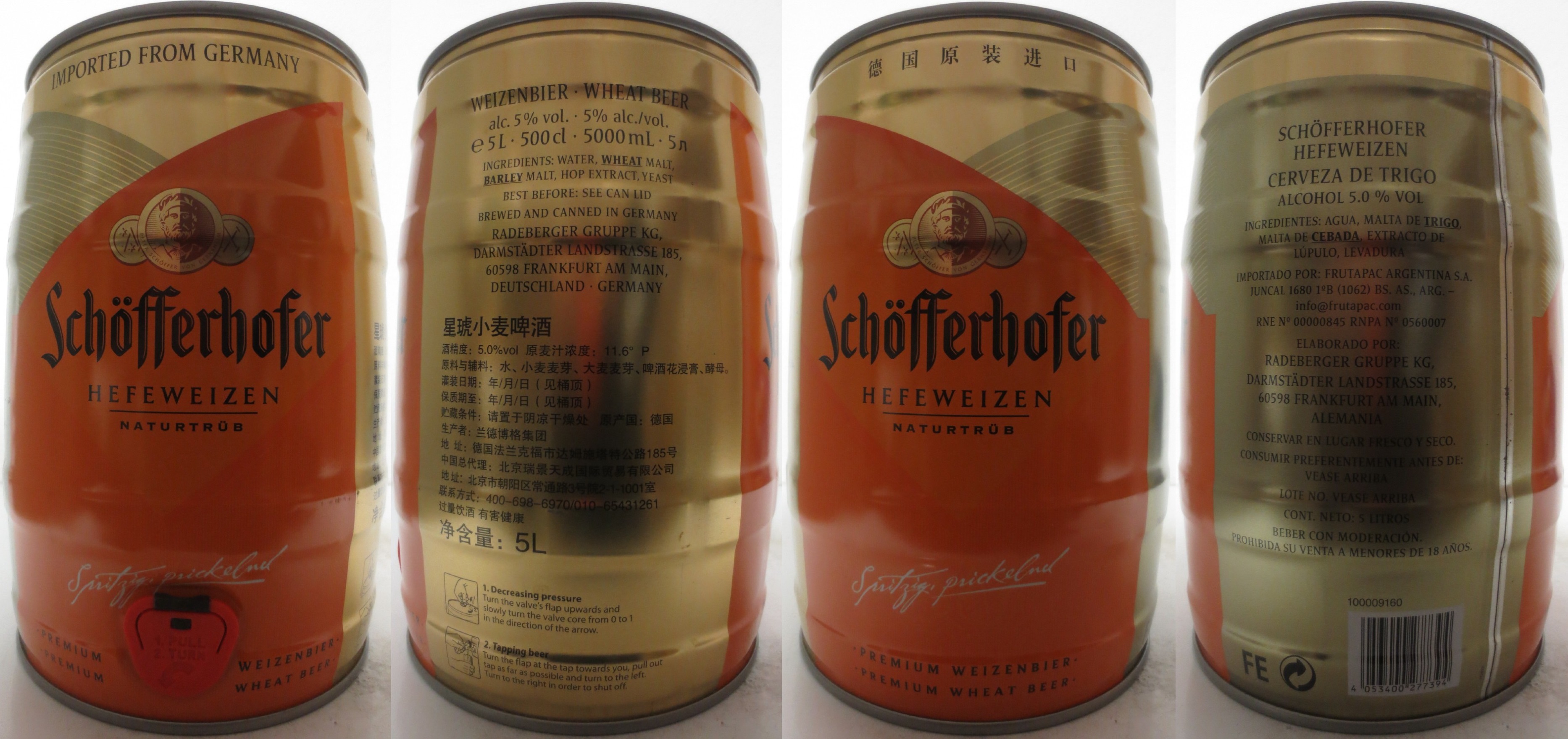 Schöfferhofer HEFEWEIZEN NATURTRÜB (5L) Nr.1